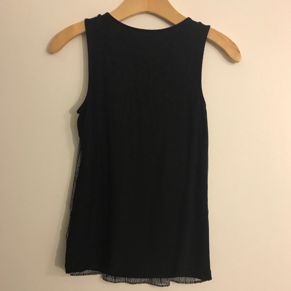 Black and gray top with subtle sparkle detail - Picture 4 of 5